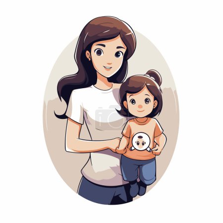 Illustration for Mother and daughter cartoon icon vector illustration graphic design vector illustration graphic design - Royalty Free Image