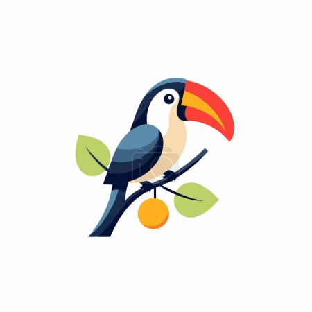 Téléchargez les illustrations : Élément de conception d'icône de logo d'oiseau Toucan. Illustration vectorielle. - en licence libre de droit