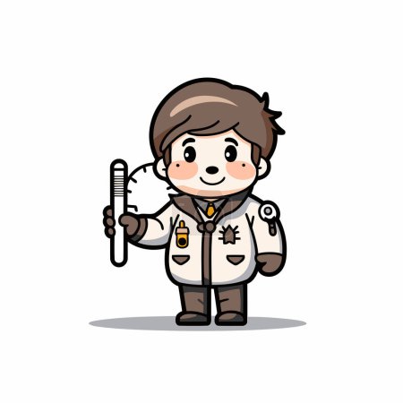 Illustration for Cute Doctor - Cute Doctor Cartoon Character Vector Illustration Design - Royalty Free Image