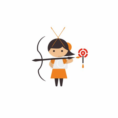 Illustration for Archery icon on background for graphic and web design. Creative illustration concept symbol for web or mobile app - Royalty Free Image