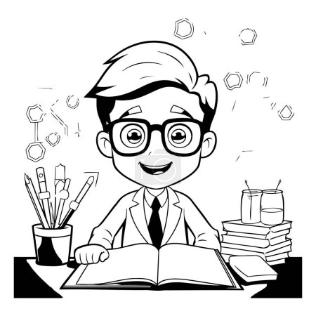 Illustration for Teacher cartoon design. School education learning knowledge study and class theme Vector illustration - Royalty Free Image