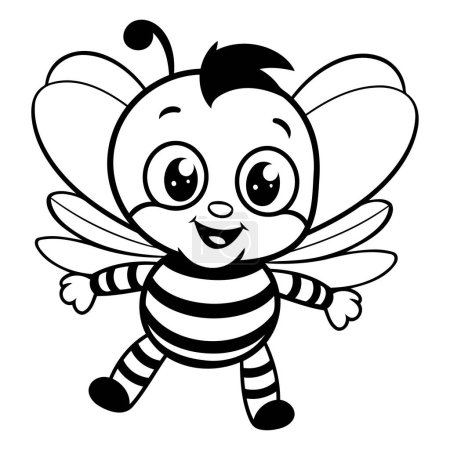 Illustration for Cute Bee Cartoon Mascot Character Isolated on White Background - Royalty Free Image