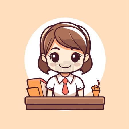 Illustration for Cute business woman cartoon character. Vector illustration of a cute business woman. - Royalty Free Image