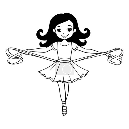 Téléchargez les illustrations : Mignonne petite ballerine avec motif d'illustration vectorielle sucette - en licence libre de droit