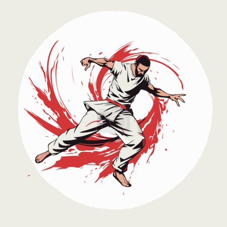 Ilustración de Artes marciales. karate. ilustración vector taekwondo. - Imagen libre de derechos