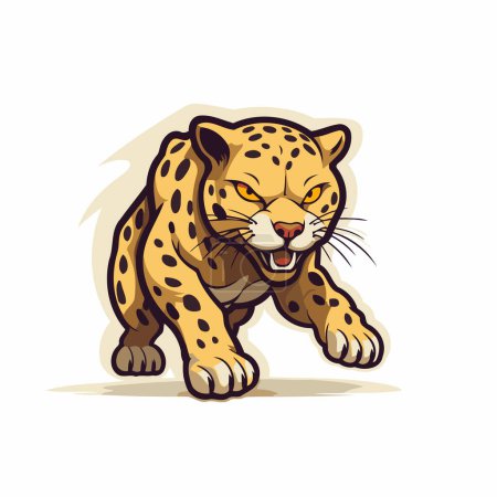 Ilustración de Ilustración vectorial de guepardo. mascota de dibujos animados gato salvaje para el diseño web - Imagen libre de derechos