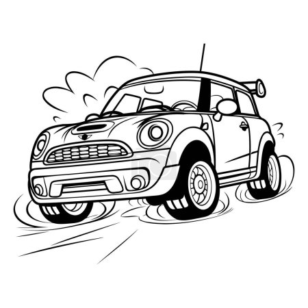 Illustration for Illustration of a Pickup on the road. Vector illustration. - Royalty Free Image