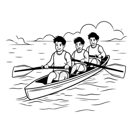 Illustration for Couple of men rowing in the boat vector illustration graphic design - Royalty Free Image