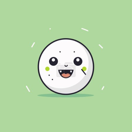 Illustration for Cute cartoon snowball character. vector illustration. Flat design. - Royalty Free Image