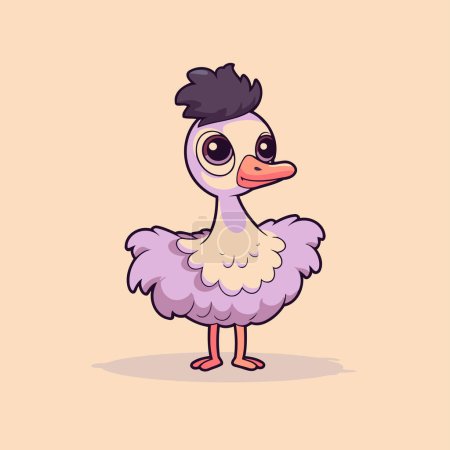 Ilustración de Lindo avestruz de dibujos animados. Ilustración vectorial de un lindo avestruz de dibujos animados. - Imagen libre de derechos