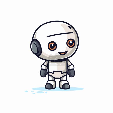 Illustration for Cute robot cartoon character. Vector illustration isolated on white background. - Royalty Free Image