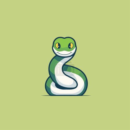 Téléchargez les illustrations : Modèle de conception de logo vectoriel serpent mignon. Illustration vectorielle pour votre entreprise - en licence libre de droit