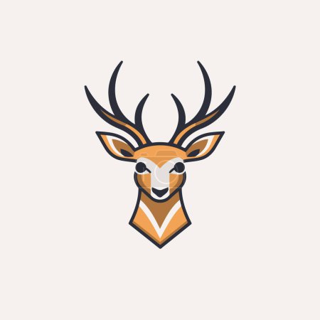 Ilustración de Plantilla de logotipo de cabeza de ciervo. Ilustración vectorial. eps 10. - Imagen libre de derechos