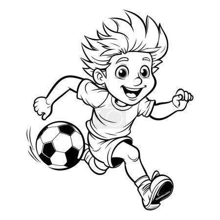 Illustration for Soccer Player Cartoon Mascot Character. Vector Illustration. - Royalty Free Image