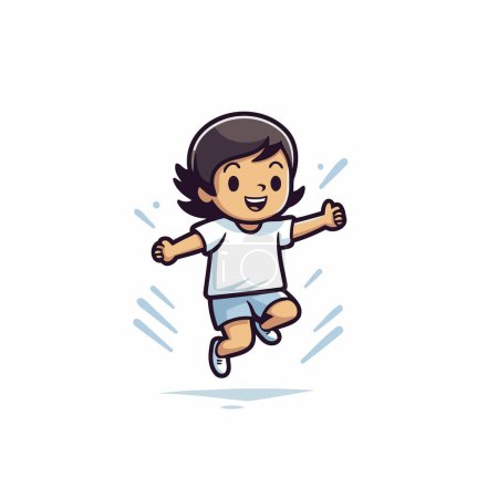 Illustration for Running boy. Vector illustration. Isolated on a white background. - Royalty Free Image