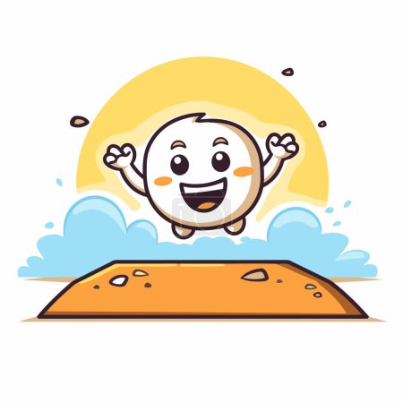 Illustration for Cartoon character of happy smiling man on the beach. Vector illustration. - Royalty Free Image