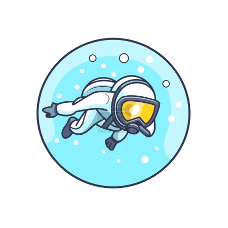 Illustration for Scuba diving icon. Vector illustration of a scuba diver. - Royalty Free Image
