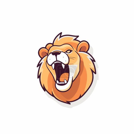 Ilustración de Mascota cabeza de león aislada sobre fondo blanco. León cabeza vector ilustración. - Imagen libre de derechos
