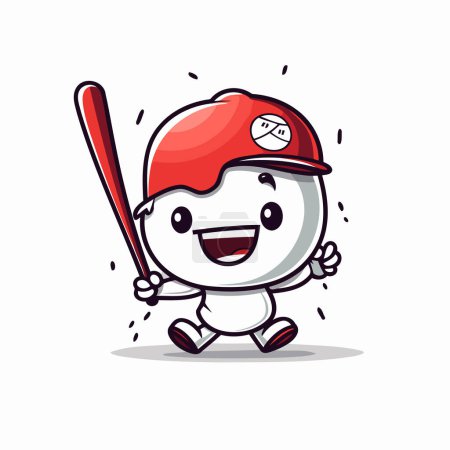 Ilustración de Béisbol mascota carácter mascota diseño vector ilustración - Imagen libre de derechos