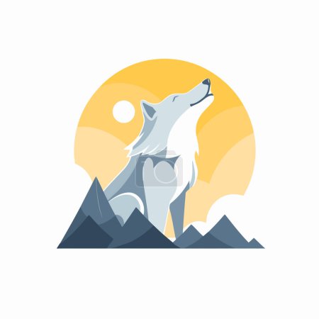 Illustration for Wolf Logo Design Template. Vector Illustration. Graphic Design Element. - Royalty Free Image