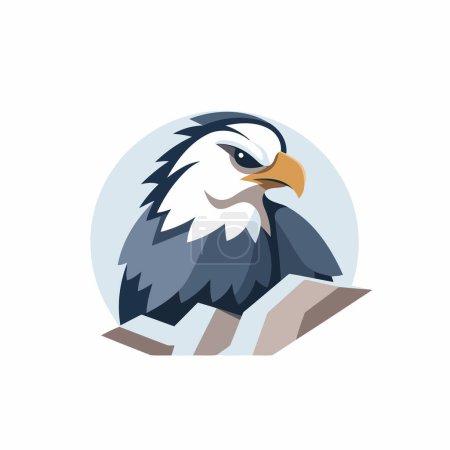 Téléchargez les illustrations : Élément de conception de logo d'icône d'oiseau de pygargue à tête blanche. Illustration vectorielle. - en licence libre de droit