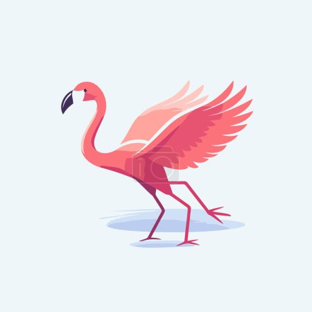 Téléchargez les illustrations : Illustration vectorielle Flamingo. Flamant rose isolé sur fond blanc. - en licence libre de droit