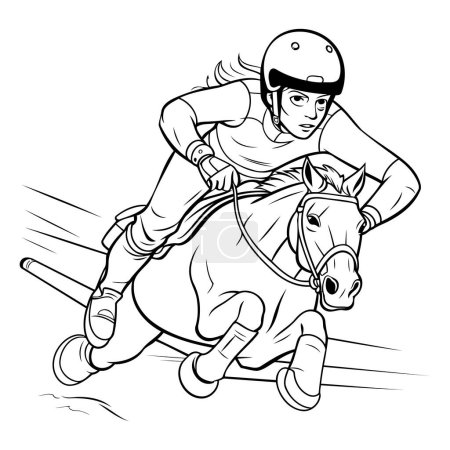 Illustration for Horse Racing - jockey on horseback. Vector illustration ready for vinyl cutting. - Royalty Free Image