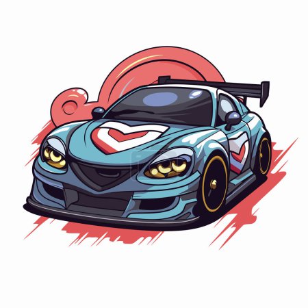 Illustration for Sport racing car. Vector illustration of a sport car. Cartoon style. - Royalty Free Image