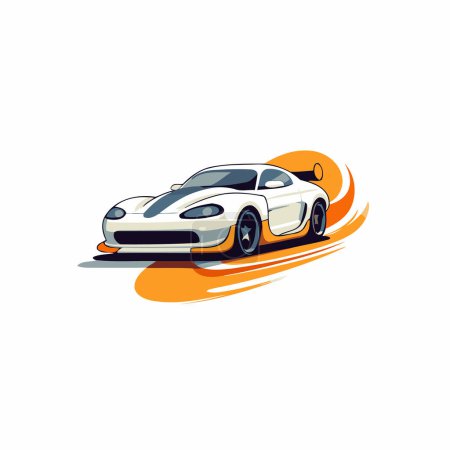 Téléchargez les illustrations : Illustration vectorielle de voiture de sport. icône de voiture de sport isolé sur fond blanc. - en licence libre de droit
