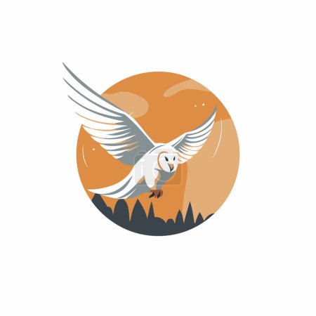 Illustration for Owl vector logo design template. Bird logo concept. Vector illustration. - Royalty Free Image