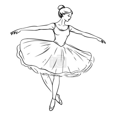 Téléchargez les illustrations : Belle ballerine en tutu. Illustration vectorielle. - en licence libre de droit