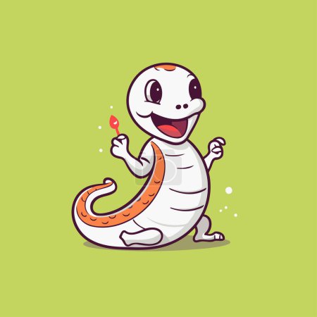 Illustration for Cute cartoon snake. Vector illustration. Cute snake character. - Royalty Free Image