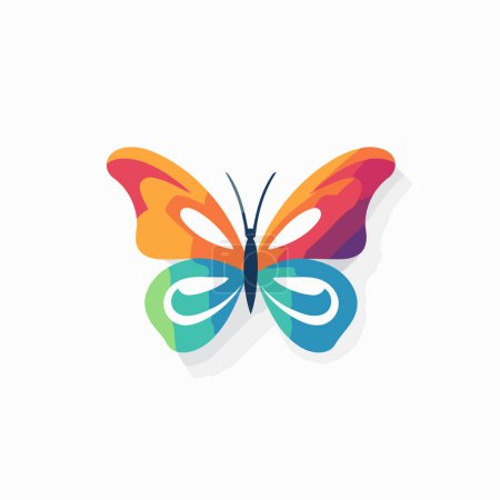 Illustration for Butterfly colorful icon. Vector illustration isolated on white background. - Royalty Free Image