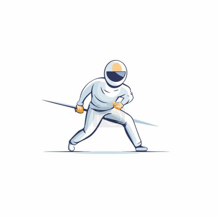 Fencing sport vector illustration. Graphic design element of fencing competition.