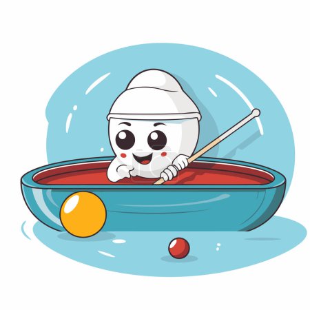 Téléchargez les illustrations : Illustration d'un joueur de billard dans une piscine - en licence libre de droit