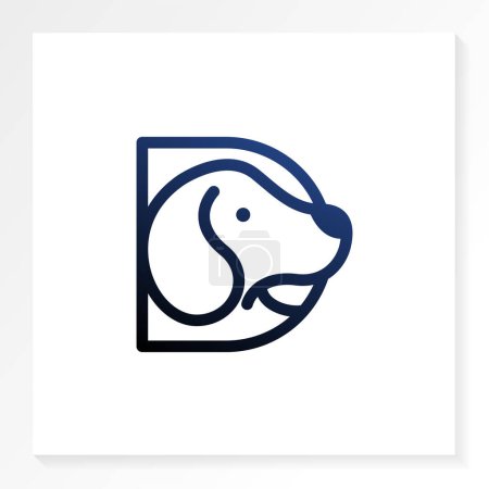 Téléchargez les illustrations : Logo soin chien avec icône lettre d isolé sur fond blanc - en licence libre de droit