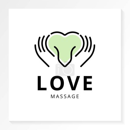 Illustration for Love massage logo isolated on white background - Royalty Free Image