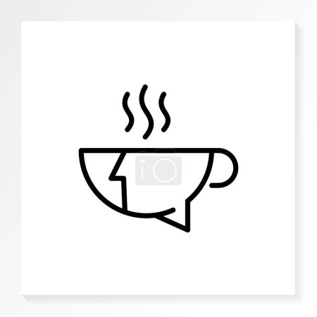 Téléchargez les illustrations : Accueil café parler logo moderne. Les gens café parler logo moderne isolé en blanc - en licence libre de droit