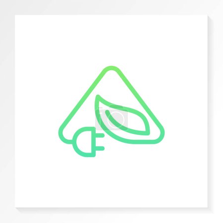 Illustration for Energy saving logo icon with green leaf. Symbol of life efficiency. - Royalty Free Image