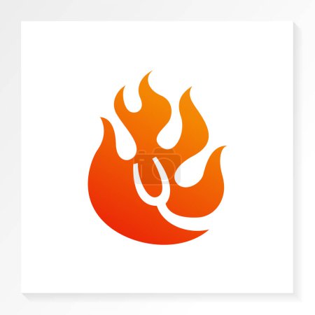 Ilustración de Parrilla de llama logotipo moderno aislado en blanco - Imagen libre de derechos