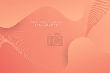 Illustration for Dynamic Fluidity with peach color, Abstract Background template - Royalty Free Image