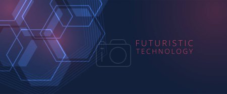 Illustration for Dynamic modern technology background vector template. This illustration seamlessly integrates futuristic elements, circuit patterns, and dynamic shapes - Royalty Free Image