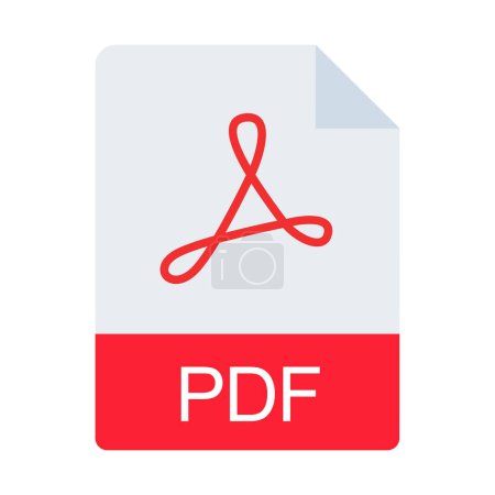 Illustration for Pdf icon, vector illustration. Flat design style. vector pdf icon illustration isolated on white, pdf icon Eps10. pdf icons graphic design vector symbols. - Royalty Free Image