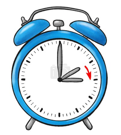 Téléchargez les photos : Illustration of a clock switch to summer time - en image libre de droit