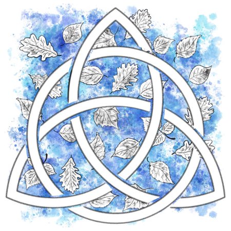 handgemalte Illustration des keltischen Knoten in Bleistift und Aquarell