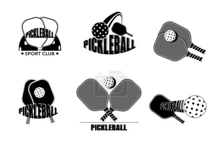 Téléchargez les photos : Ensemble de différents logo de boule de cornichon monochromatique - en image libre de droit
