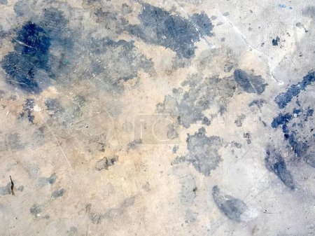 Photo for A photography of a dirty floor with a blue and white paint, view of a dirty floor with a blue and white paint. - Royalty Free Image