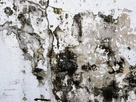 a photography of a wall with a lot of paint and some dirt.