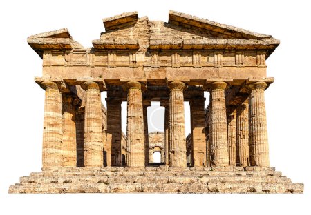 Die Ruinen eines antiken Tempels. Der griechische Tempel. Frontansicht.