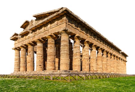 Die Ruinen eines antiken Tempels. Der griechische Tempel. Frontansicht.